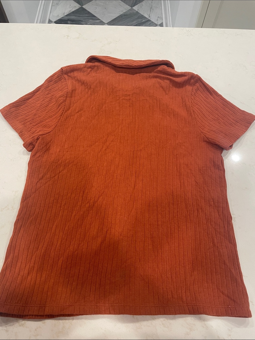 Madewell Rust Ribbed Button-Front Shirt - Picture 4 of 5